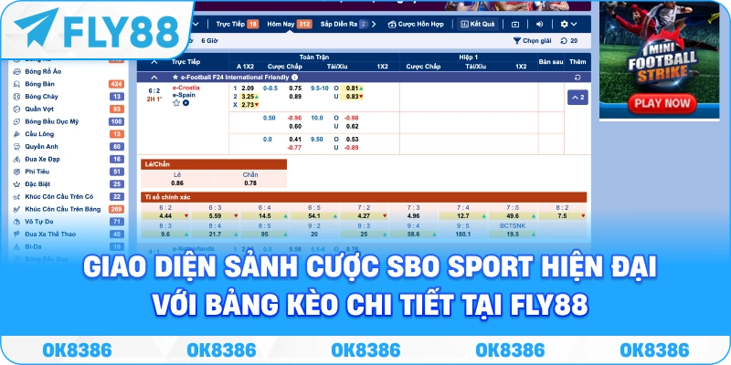 SBO Sport Fly88 – Sảnh Cá Cược Thể Thao Đẳng Cấp Châu Á - Winqube88